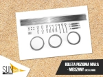 Set de montare pentru jaluzea romană orizontală mică din PVC la comandă cu elemente metalice și pentru perete.