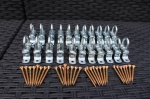 Set de montaj cu suporturi metalice cu ochiuri și șuruburi aurii pentru acoperiș de terasă din PVC pentru tot anul.