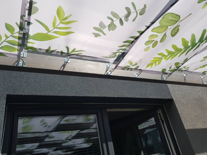 Maßgeschneiderte Pavillon-Dachplatten mit grünem Blattdruck