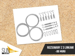 Velă RETRACTABILĂ - kit pentru montare pe zid cu 3 cabluri