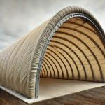 Bâche claire pour hangar en arc montée sur une structure métallique sur un sol en béton.