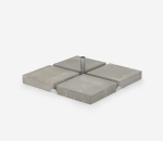 Concrete weights for cross-base of event and advertising umbrellas.