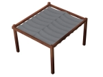 Vela de jardim impermeável extensível de 3x3 m numa estrutura de pérgola de madeira em cinzento.