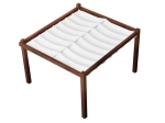 Waterproof retractable garden sail 3x3 m on a wooden pergola with two rows of white fabric.