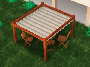 Veekindel sissetõmmatav katus pergola 2,5x4