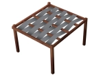 Rjava vrtna pergola s prepletenim sivim vodoodpornim trakom za paviljone, velikosti 0,7x5 m.