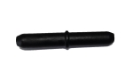 Conector din plastic negru pentru tuburi de aluminiu, formă simetrică cu proeminență de centrare.