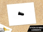 Tampão de plástico preto para tubos de alumínio Sun Shade sobre fundo branco.