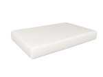 Housse de coussin de jardin rectangulaire blanche en matériau lisse sur fond blanc.