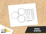 Kit de montaje para vela de sombra triangular en estructura metálica con cuerdas y mosquetones.