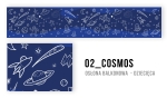 Balkonscherm voor kinderen met ruimtevaartthema, raketten en planeten. Op maat gemaakt in donkerblauw. Op de foto patroon 02_COSMOS.