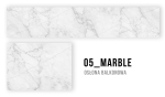 Mõõtude järgi valmistatud rõdupiire elegantse valge marmori mustriga 05_MARBLE, ideaalne moodsasse interjööri.