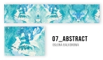 Blauw-wit balkonscherm met een abstract patroon dat acrylverf en marmer imiteert.