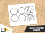 Kit de montaje para toldo vela en estructura metálica con cables, mosquetones y tensores.