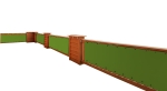 Groen balkonscherm PREMIUM op maat gemaakt, gemonteerd op een houten terrasleuning.