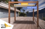 Αδιάβροχο πτυσσόμενο πανί σκίασης 1,5x5 m σε βεράντα, μέτρηση πλάτους και μήκους έκτασης του συστήματος σκίασης.