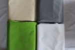 Quatro cores de tecido para vela de sombra retrátil impermeável 2,5x3: bege, cinzento, verde e branco. Tecido de jardim.