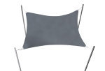 Graphite rectangular premium garden sail 3x2.5m made of waterproof fabric, mounted on four posts.