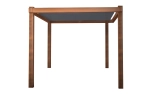 Waterproof retractable garden sail 3x3 on a wooden pergola with a brown structure and grey fabric.