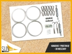 Kit de montaje para toldo vela cuadrado o rectangular con cables de acero y tensores.