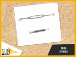 Silver eye-hook turnbuckle in two sizes, designed for tensioning SunShade garden sails.