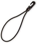 Cuerda elástica negra con gancho para el montaje de toldos vela a medida y lonas.