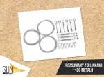 Kit de montaje para parasol de tragaluz, con 3 cables de acero, tensores y mosquetones.