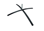 Black metal cross base with a pin for mounting a custom-sized advertising sail flag mast.